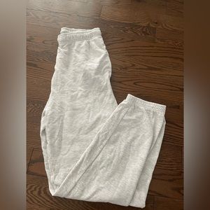 Gray sweatpants with drawstring